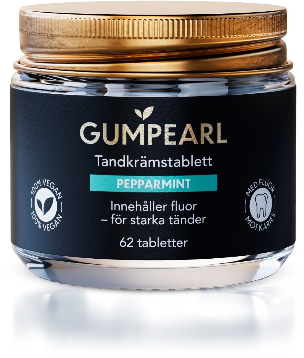 Gumpearl pepparmint tandkrämstablett 62 st