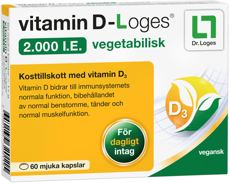 Vitamin D-Loges 2.000 I.E. vegan, mjuka kapslar
