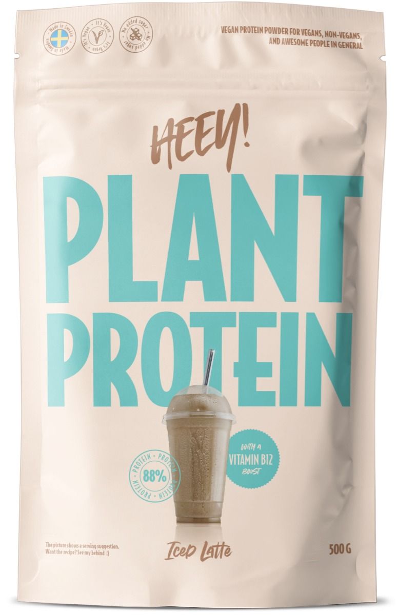 Heey! Vegan Plant Protein  + Vitamin B12 Iced Latte 500 g