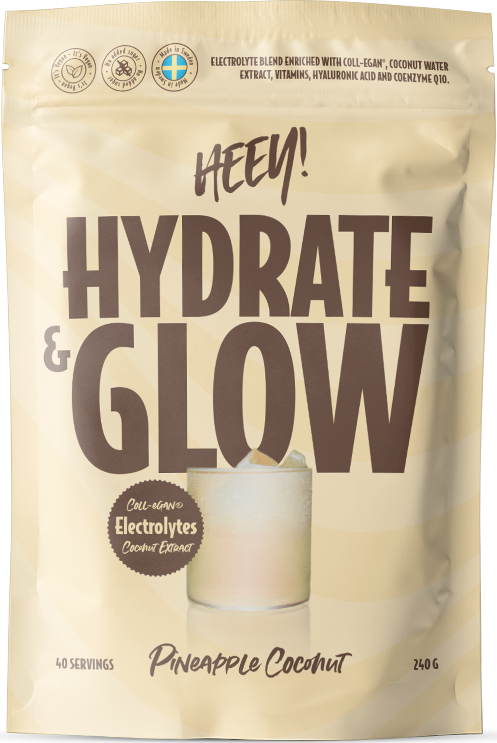 Heey! Hydrate & Glow Elektrolyter + Coll-egan Ananas Kokos