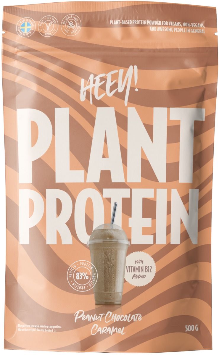 Heey! Vegan Plant Protein  + Vitamin B12 Peanut Chocolate Caramel 500 g