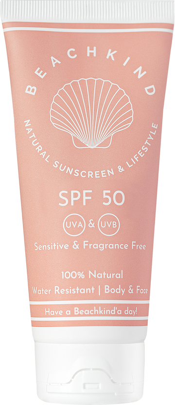 Beachkind Natural sunscreen sensitive fragrance free SPF50 