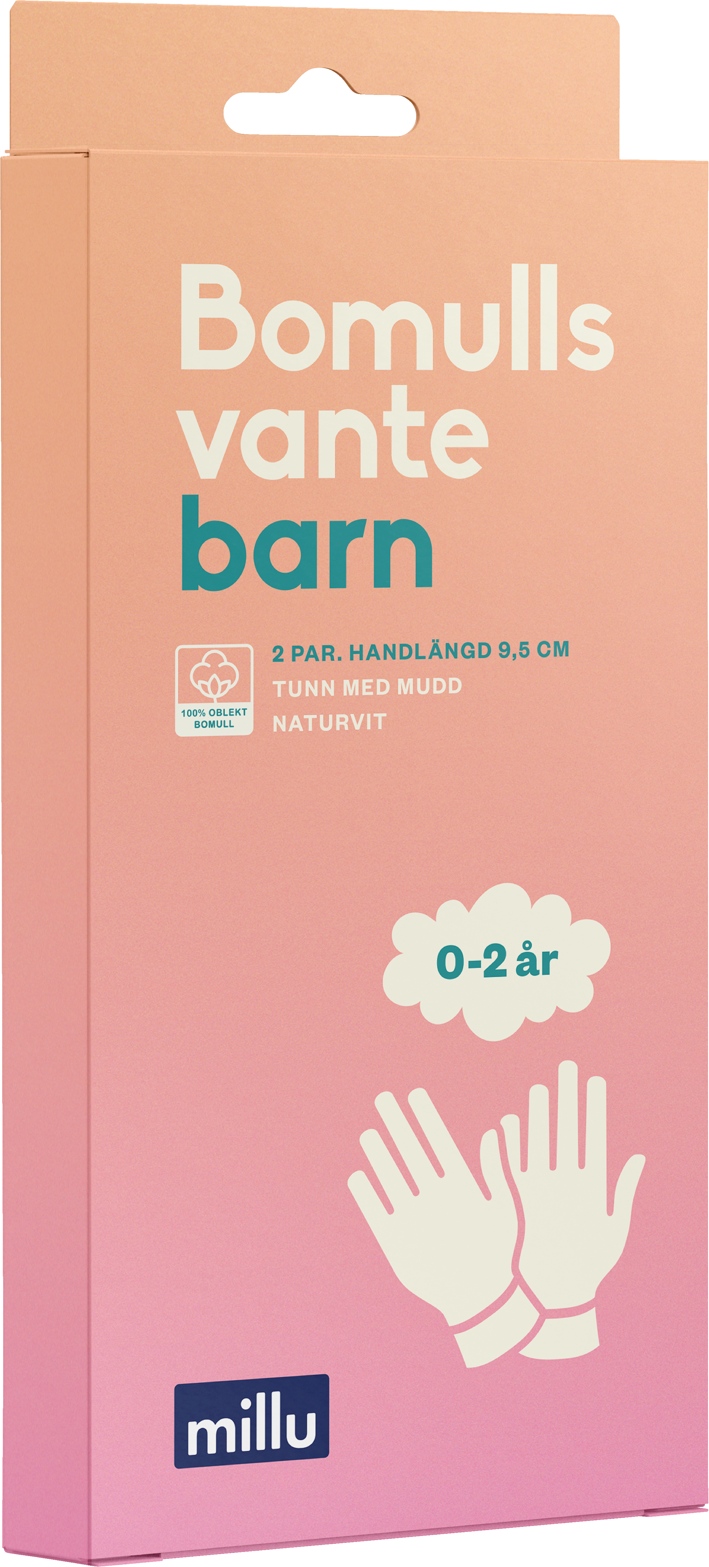 Millu Bomullsvante Barn 0-2 år 2 par