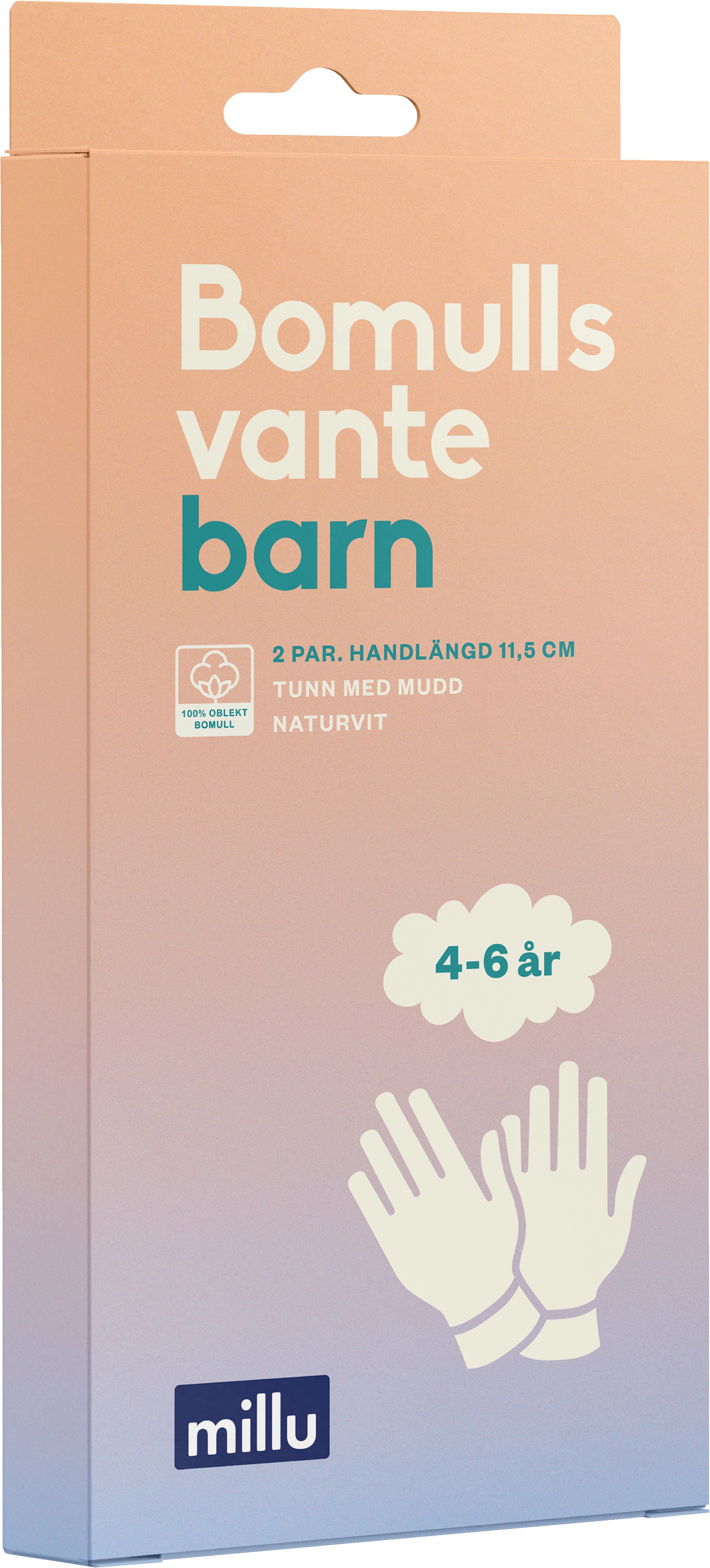 Millu Bomullsvante Barn 4-6 år 2 par