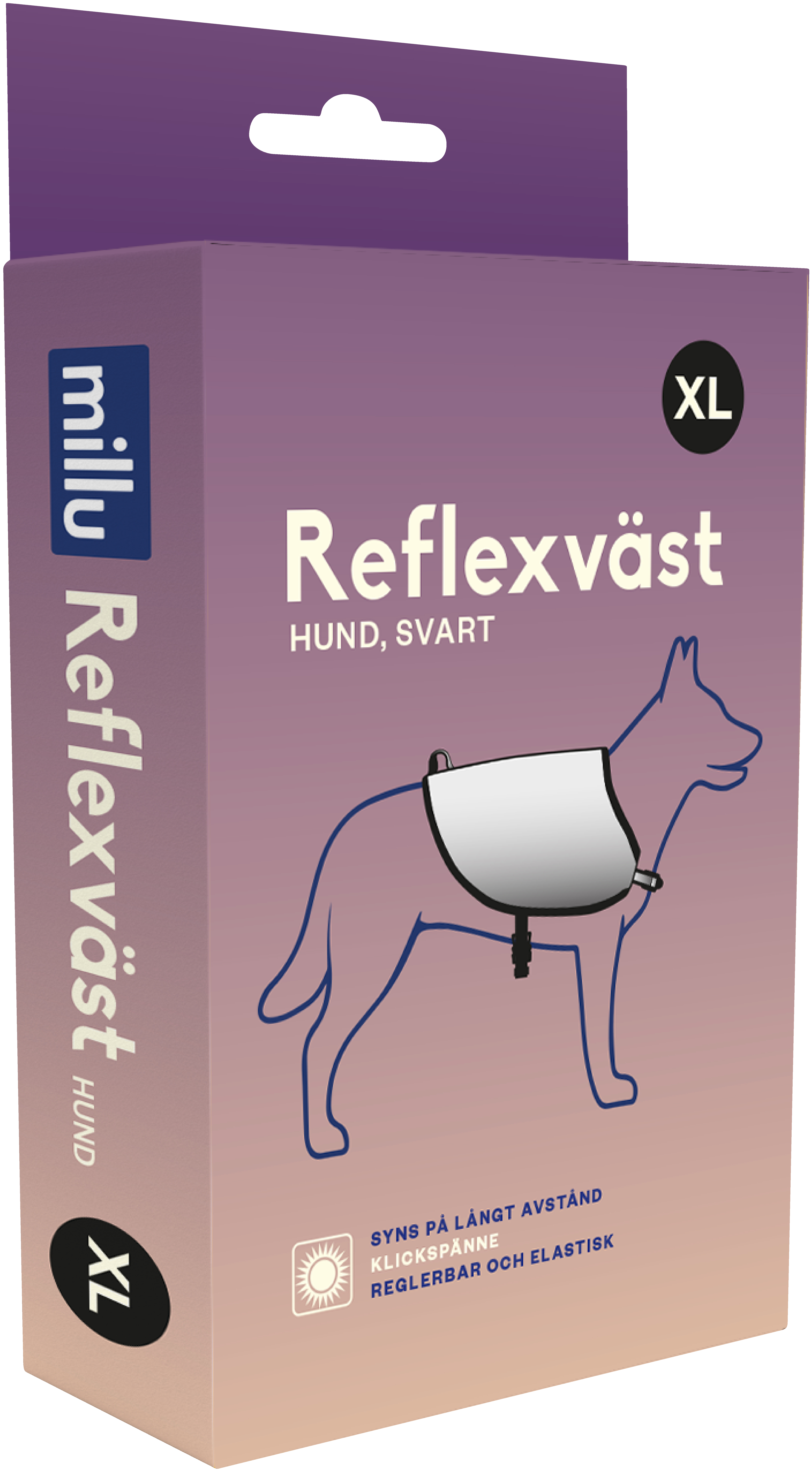 Millu Reflexväst Hund Svart XL 1 st