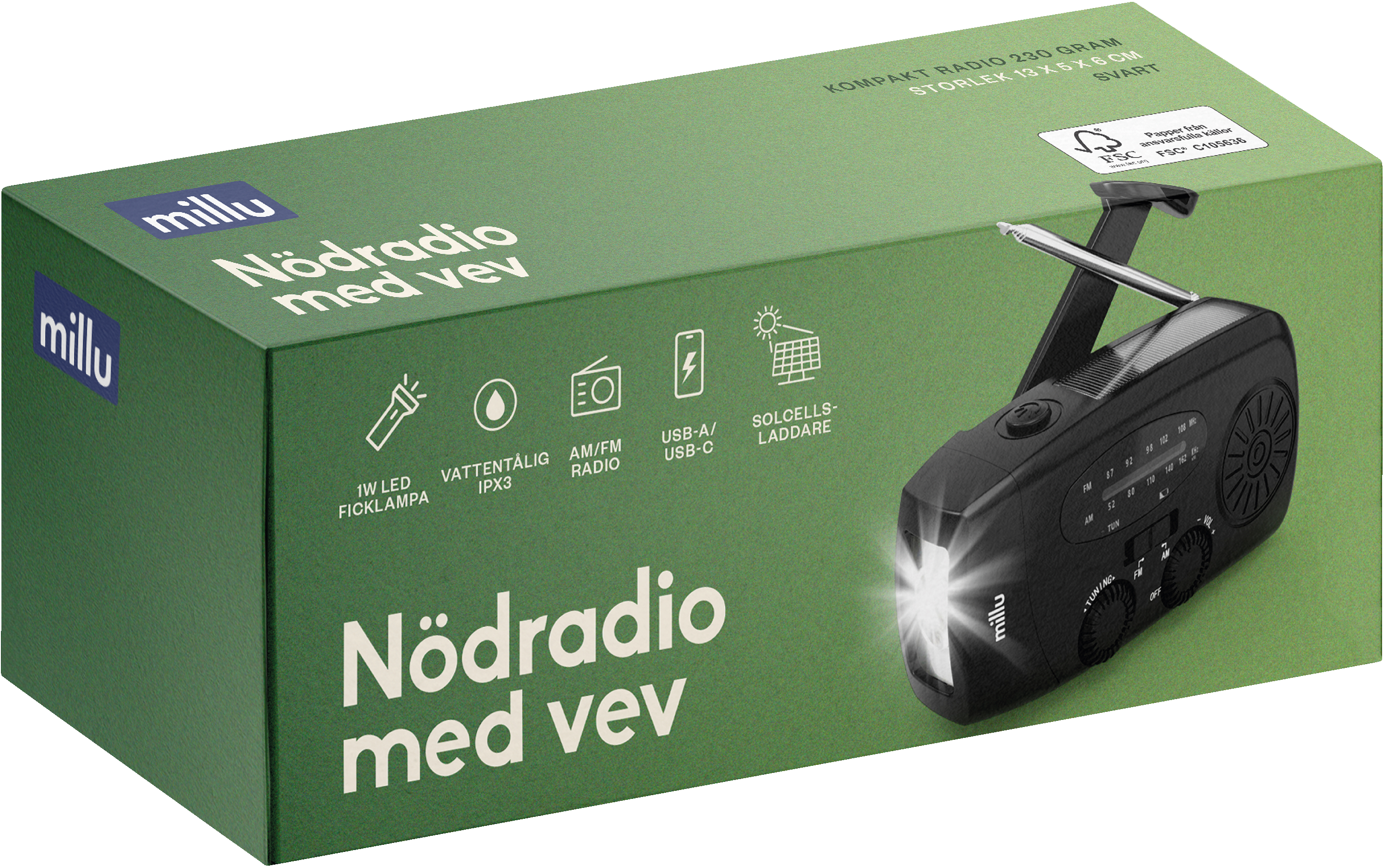 Millu nödradio med vev