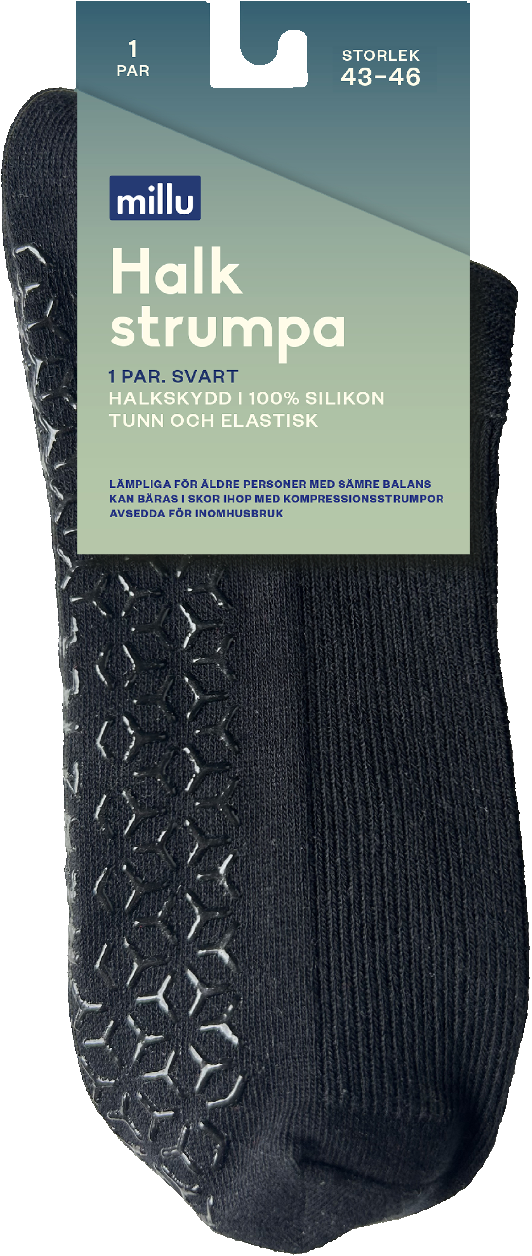 Millu Halkstrumpa Svart 43-46