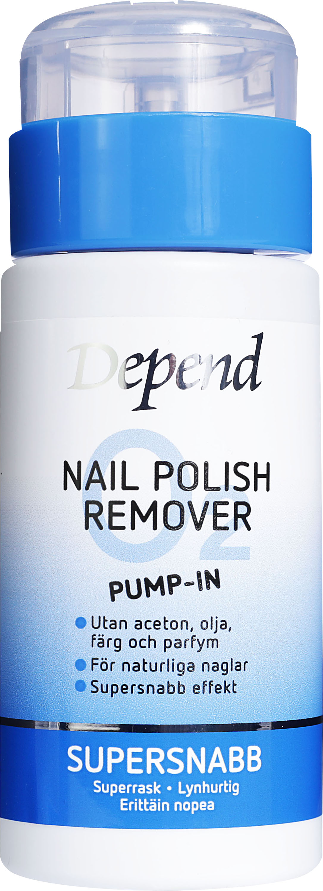 Depend Cosmetic AB Depend O2 Remover Pump-In blå 125 ml