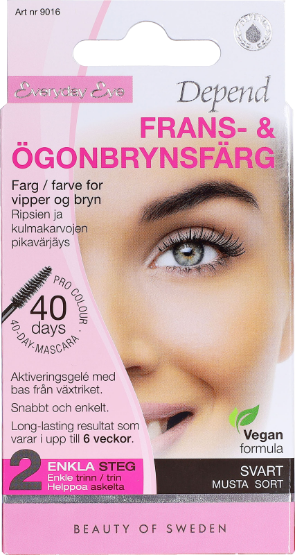 Depend Frans- & Ögonbrynsfärg svart 1 st