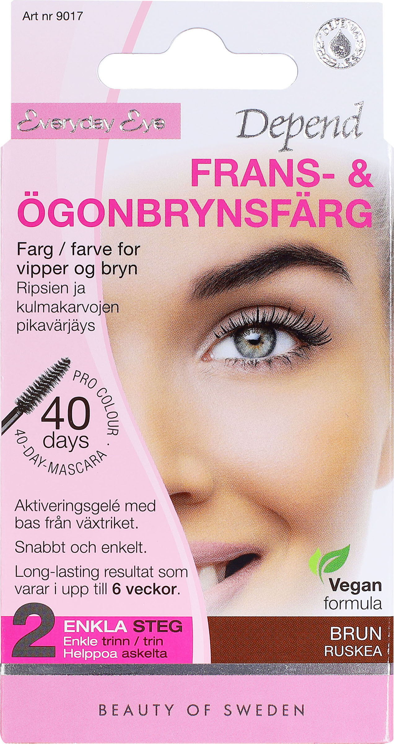 Depend Cosmetic AB Depend Frans- & Ögonbrynsfärg brun 5 ml