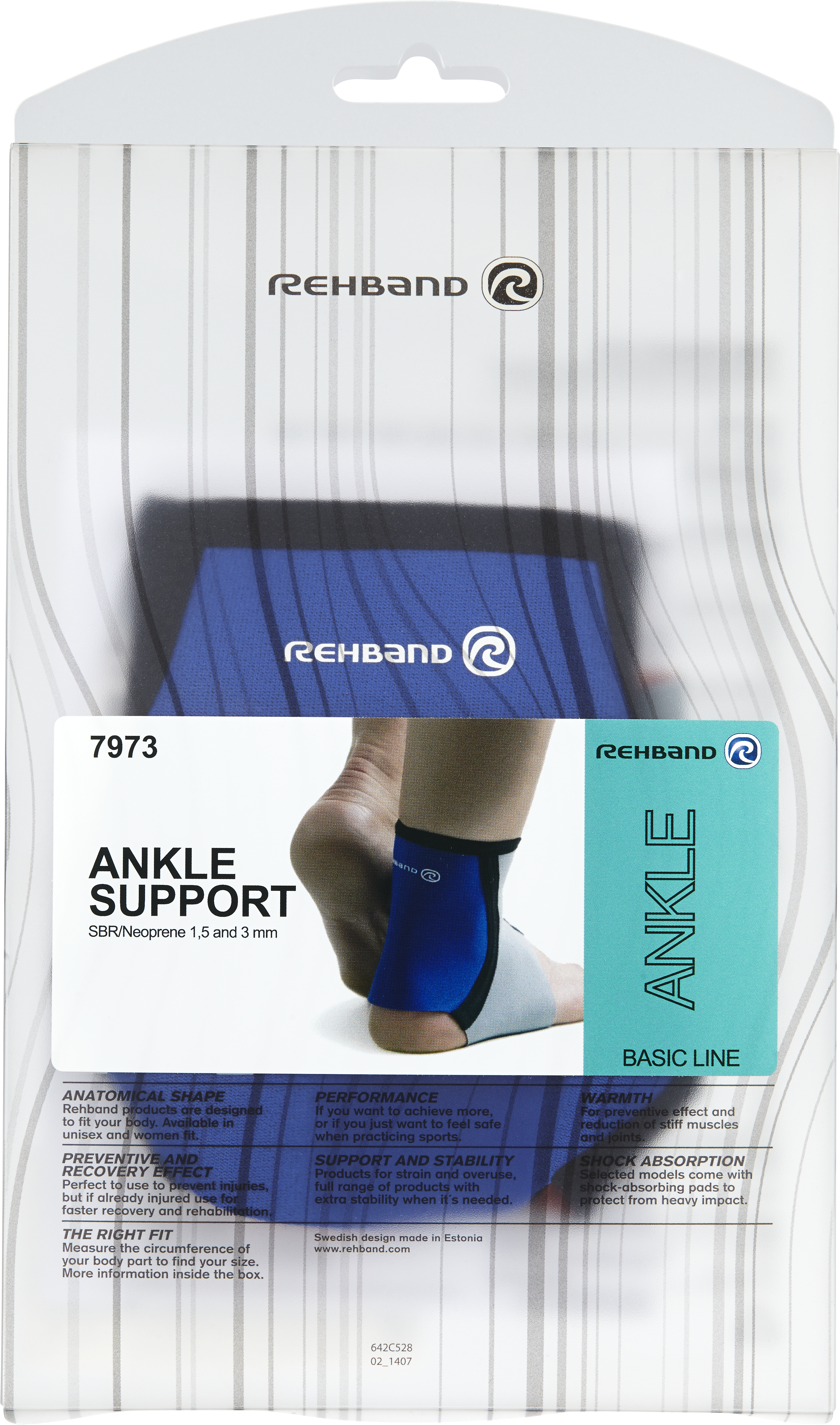 Rehband Basic Ankle Support fotledsstöd XS 1 st