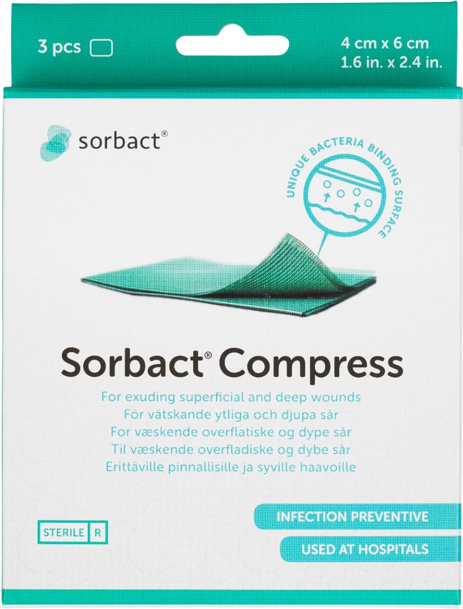 Abigo Medical AB Sorbact Compress 4 x 6 cm 3 st