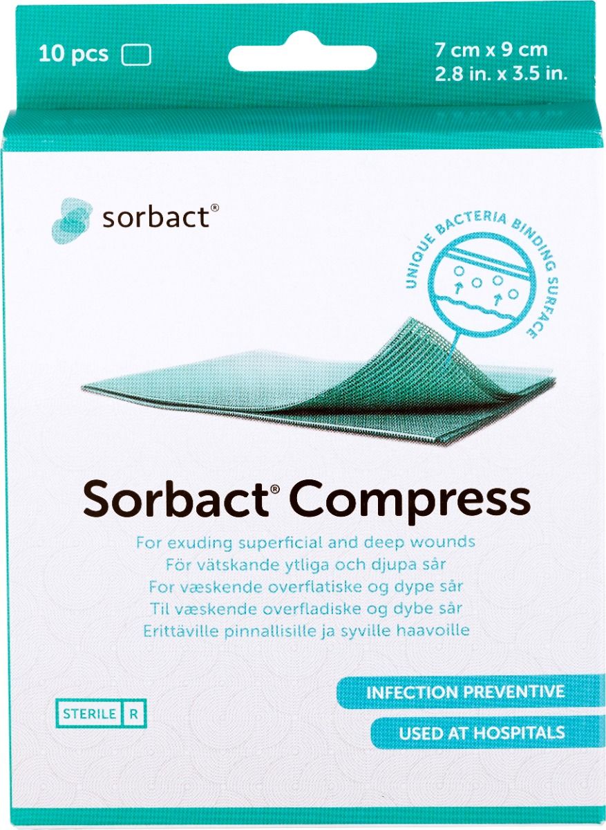 Abigo Medical AB Sorbact Compress 7 x 9 cm 10 st