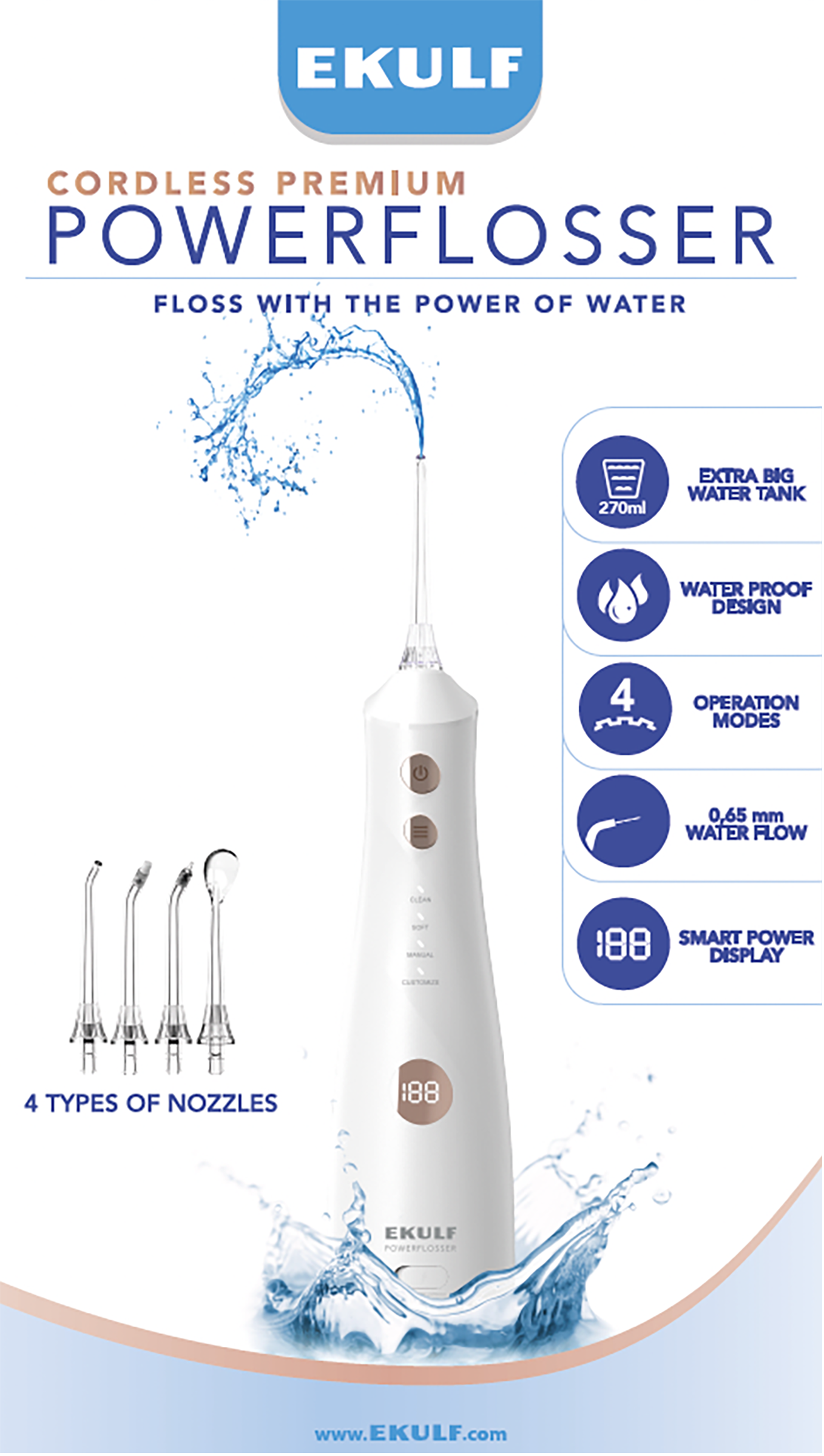 Ekulf powerflosser premium white
