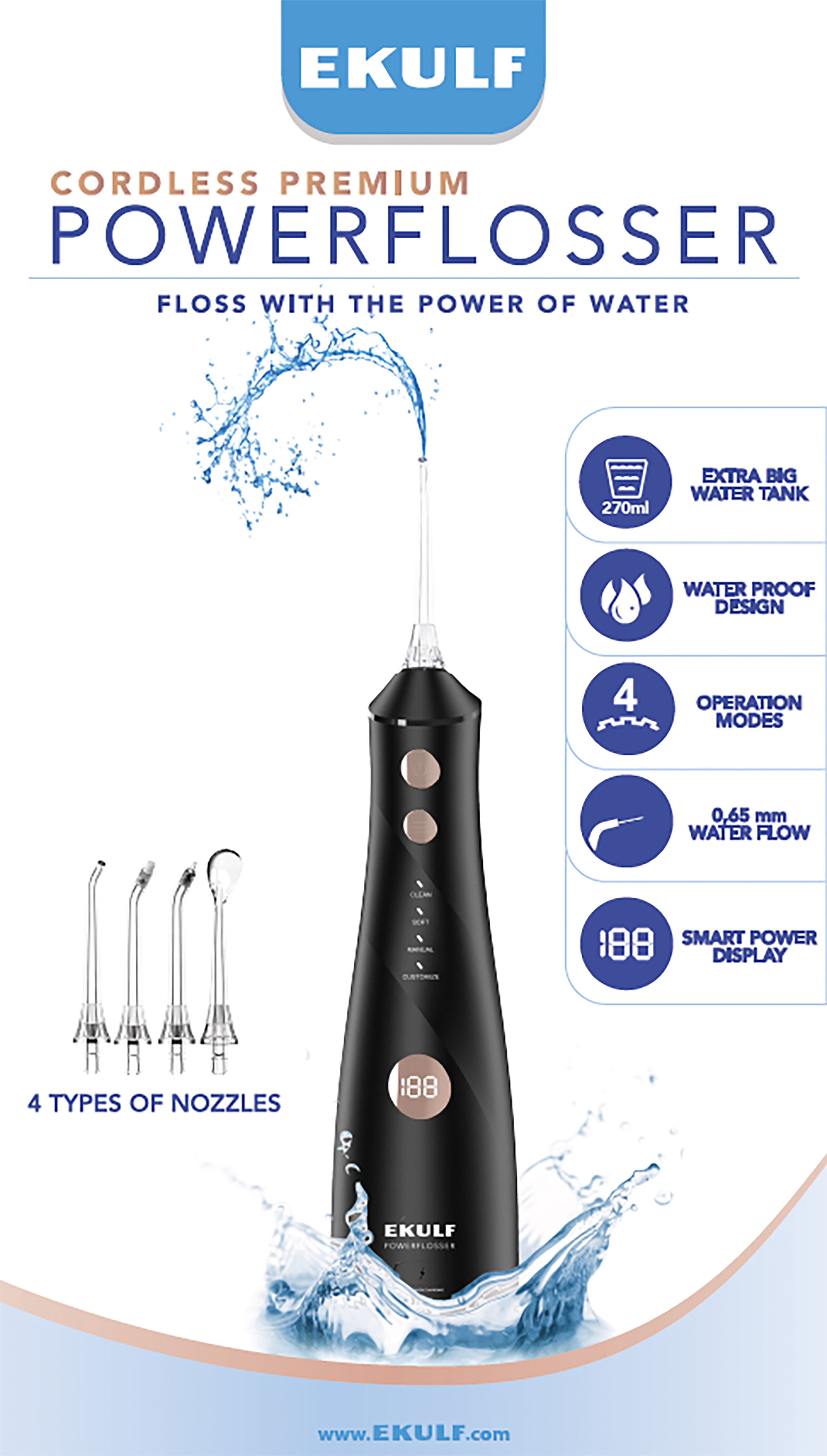 Ekulf powerflosser premium black