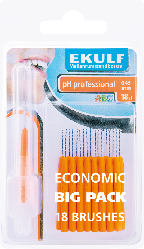 Ekulf Mellanrumsborste 0,45 mm Orange 18 st