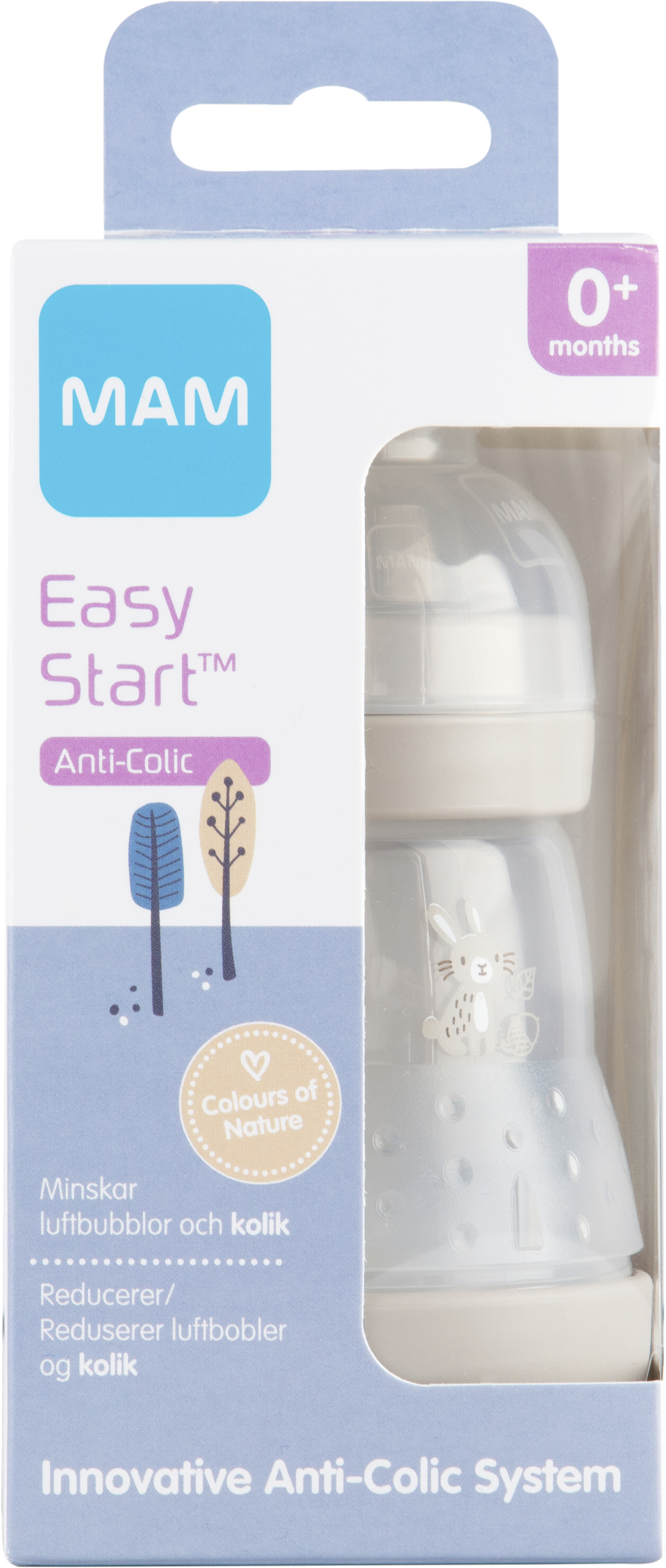 MAM Anti-Colic nappflaska 160 ml - blandade färger och mönster 1 st