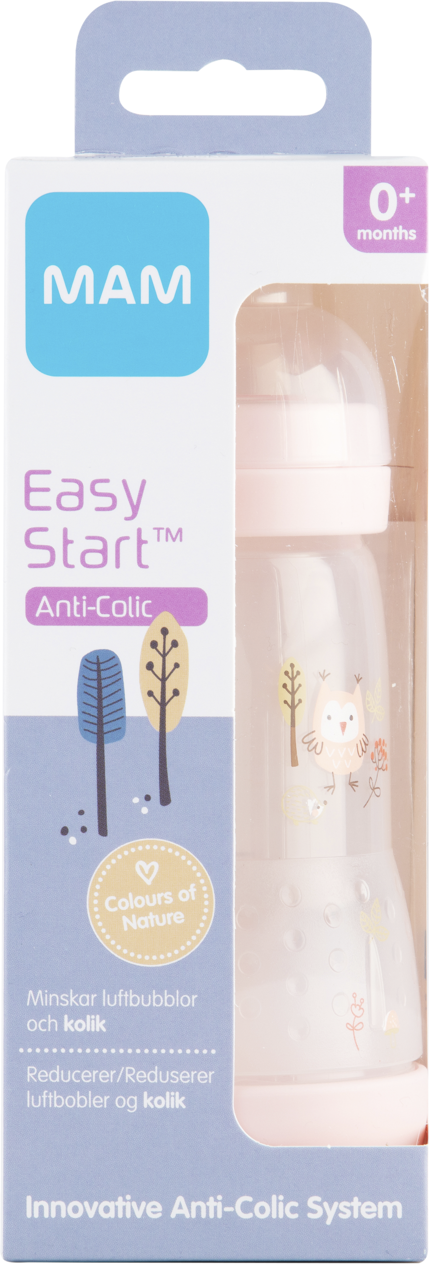 Bambino Mam AB Easy Start Anti-Colic 260ml Pink 1 st