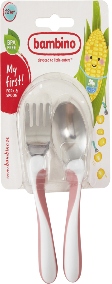 Bambino My first! Fork & Spoon cerise 