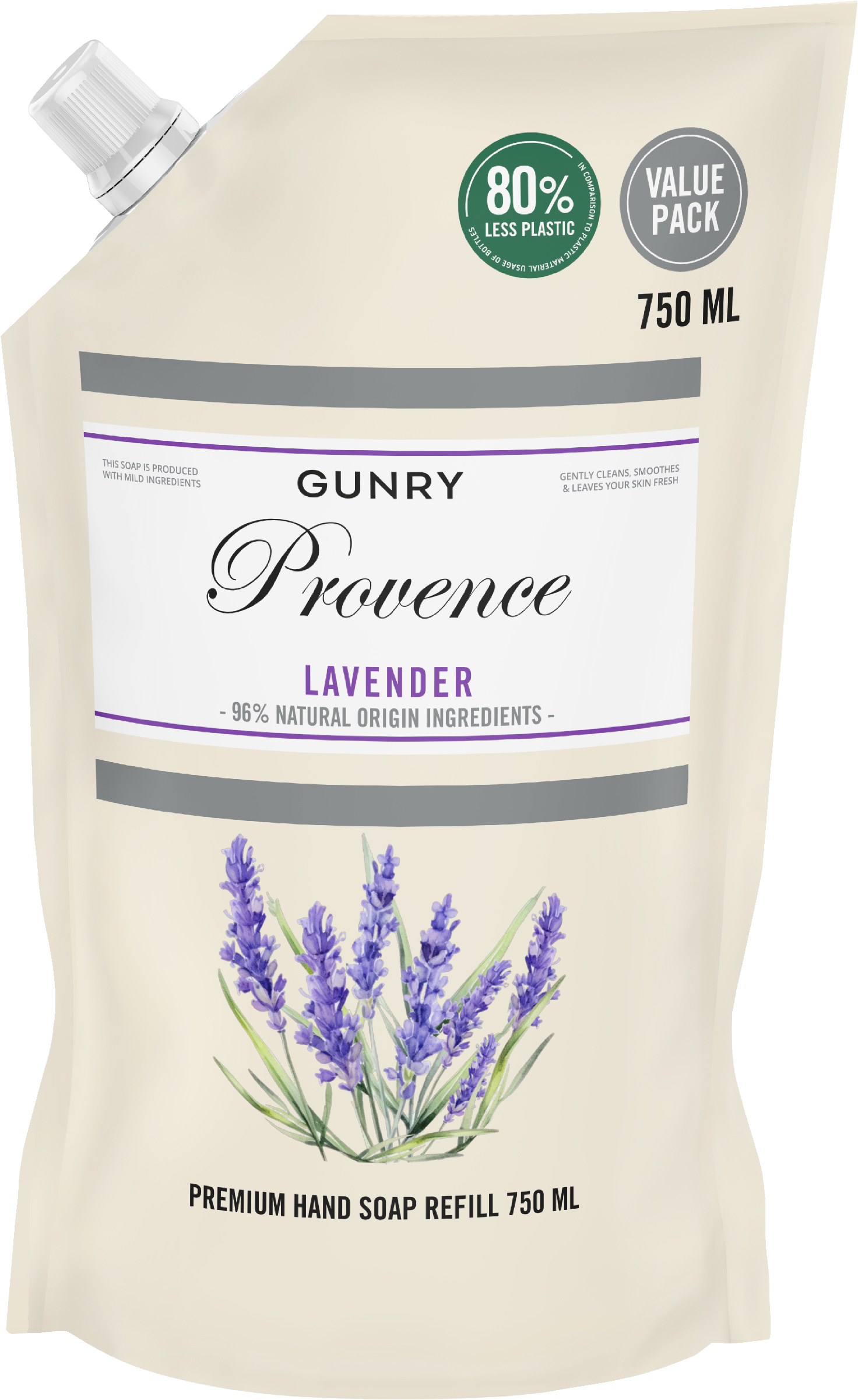 Gunry Flytande tvål french refill lavender 750 ml | Skönhet och hälsa - Personlig vård - Kosmetika - Hudvård | Apoteka