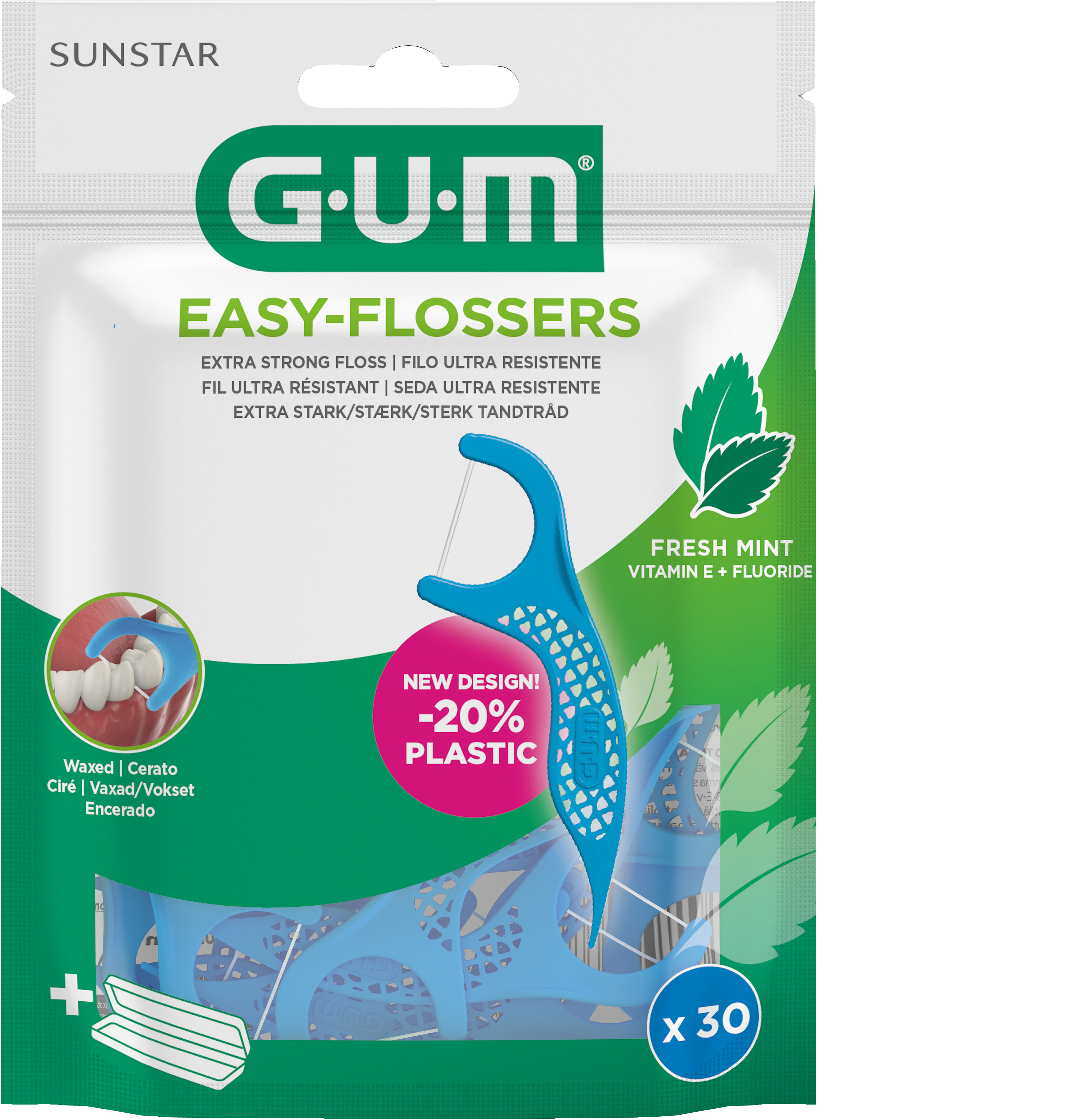 GUM Easy-Flossers med fluor