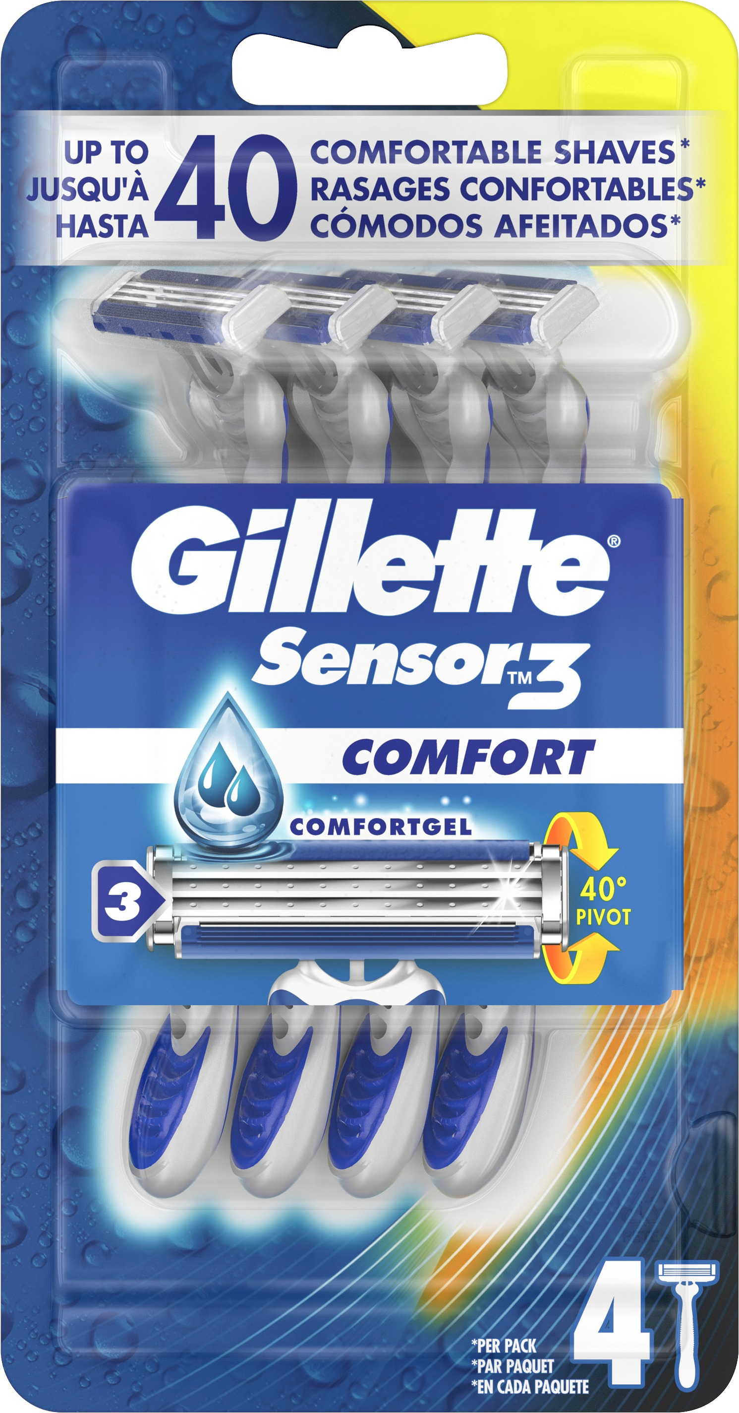 Procter & Gamble Sverige AB Gillette Sensor3 engångsrakhyvlar 4 st