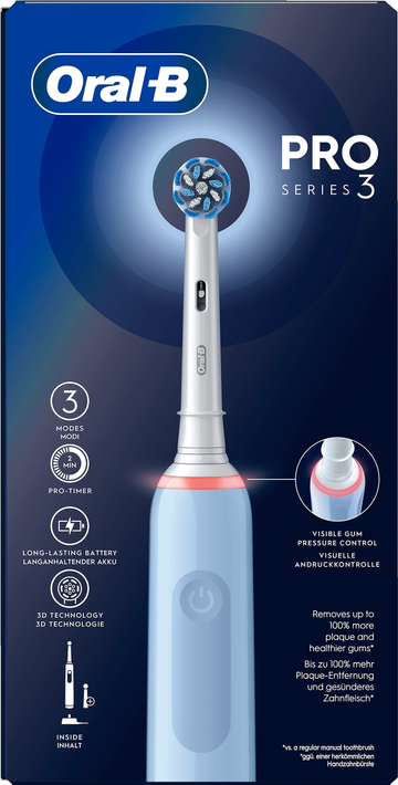 Oral-B Pro3 Blue + Extra Sensi Brush Head