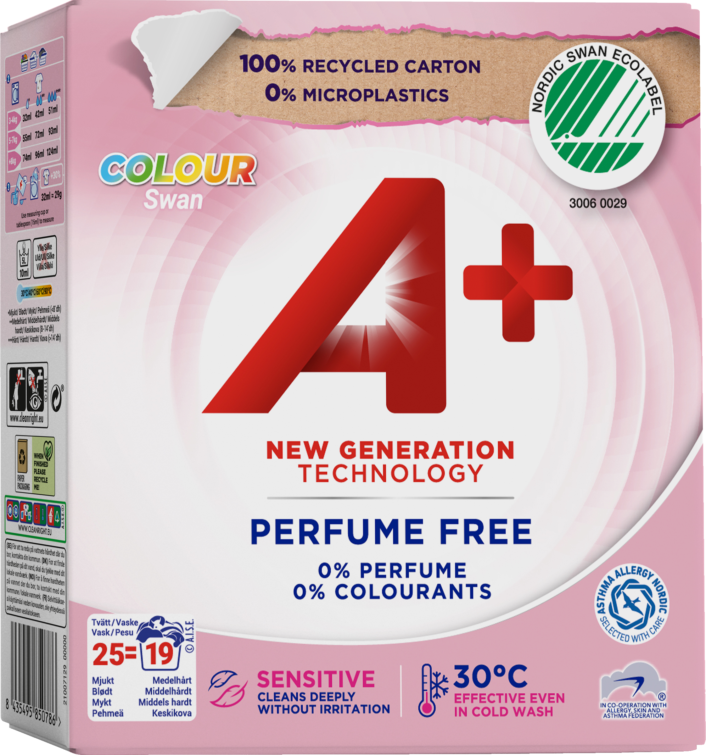 A+ Color Perfume free pulver Svanen