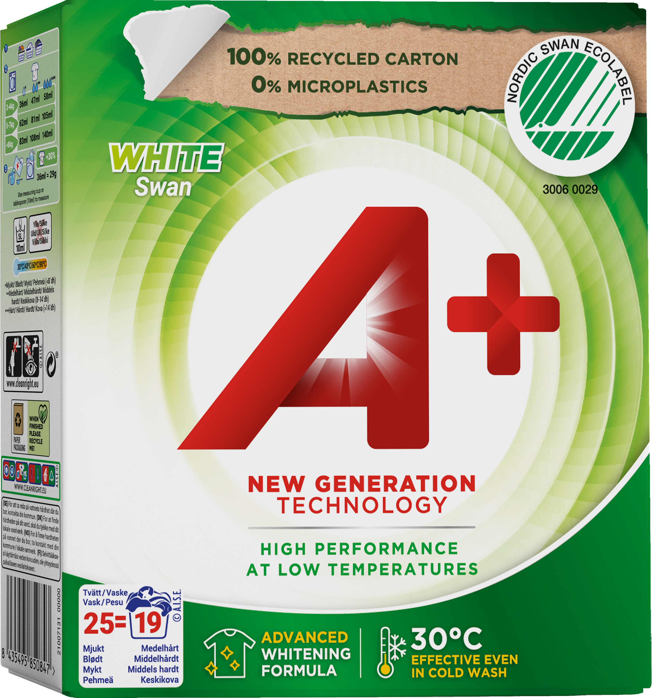 A+ White pulver Svanen