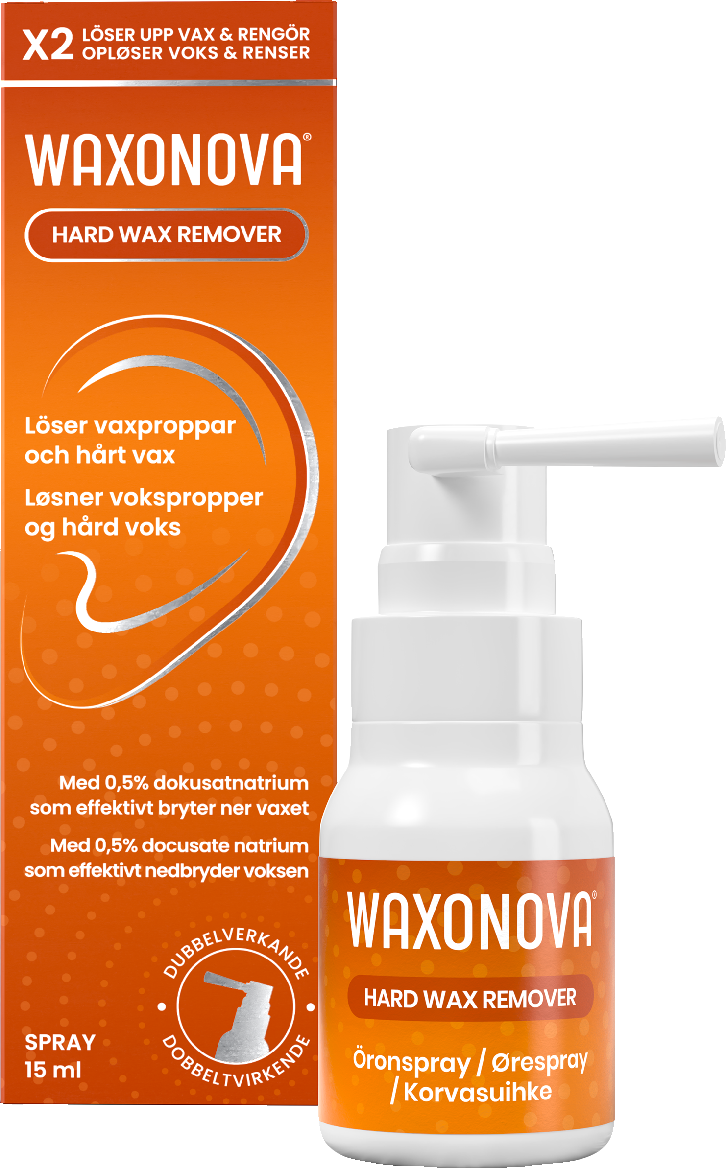 Waxonova Hard wax Remover öronspray 15 ml | Skönhet och hälsa - Personlig vård | Apoteka