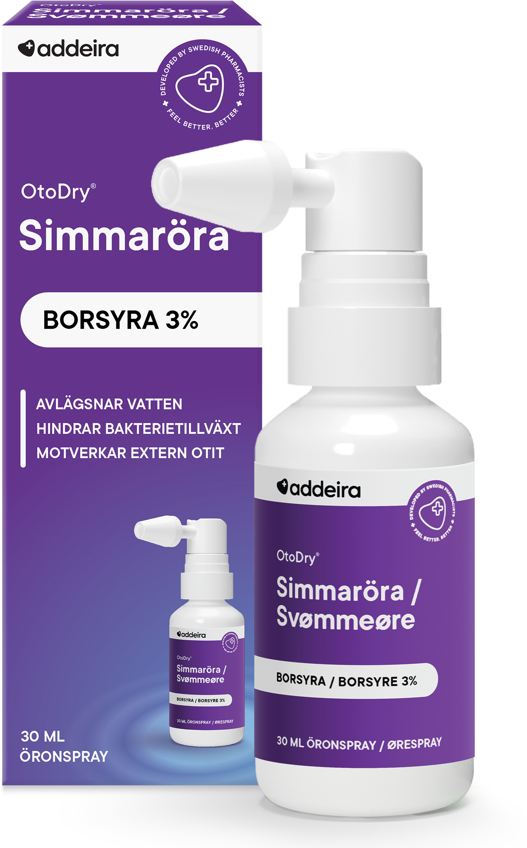 Addeira Pharmaceuticals AB Addeira OtoDry spray mot simmaröra 1 st