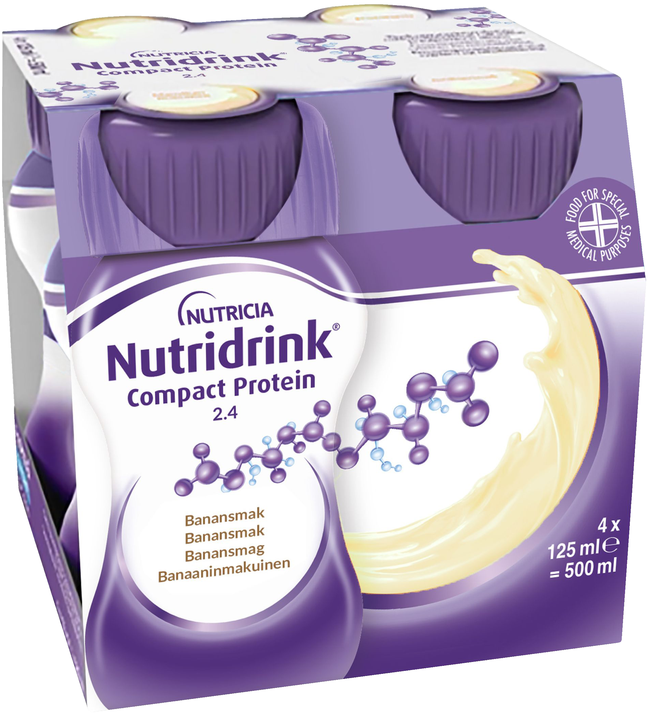 Nutridrink Compact Protein, banan, energi och proteinrikt kosttillägg
