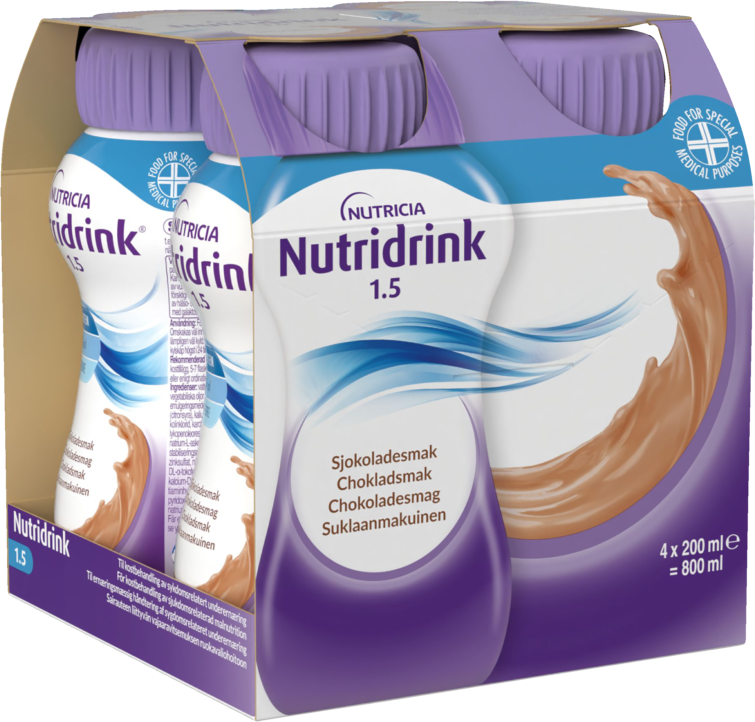 Nutridrink, choklad, energirikt, komplett kosttillägg