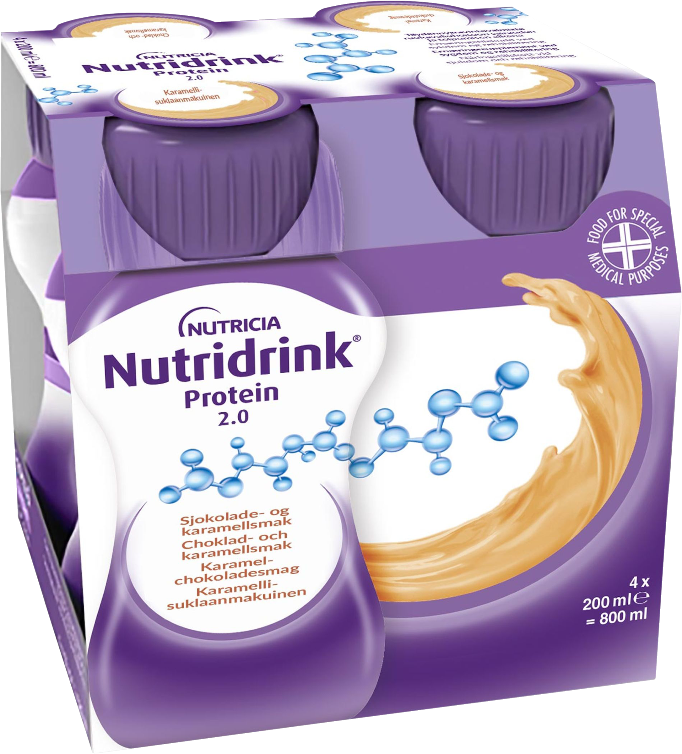 Nutridrink Protein 2.0 choklad-karamell, extra energi och proteinrikt, 2 kcal/ml