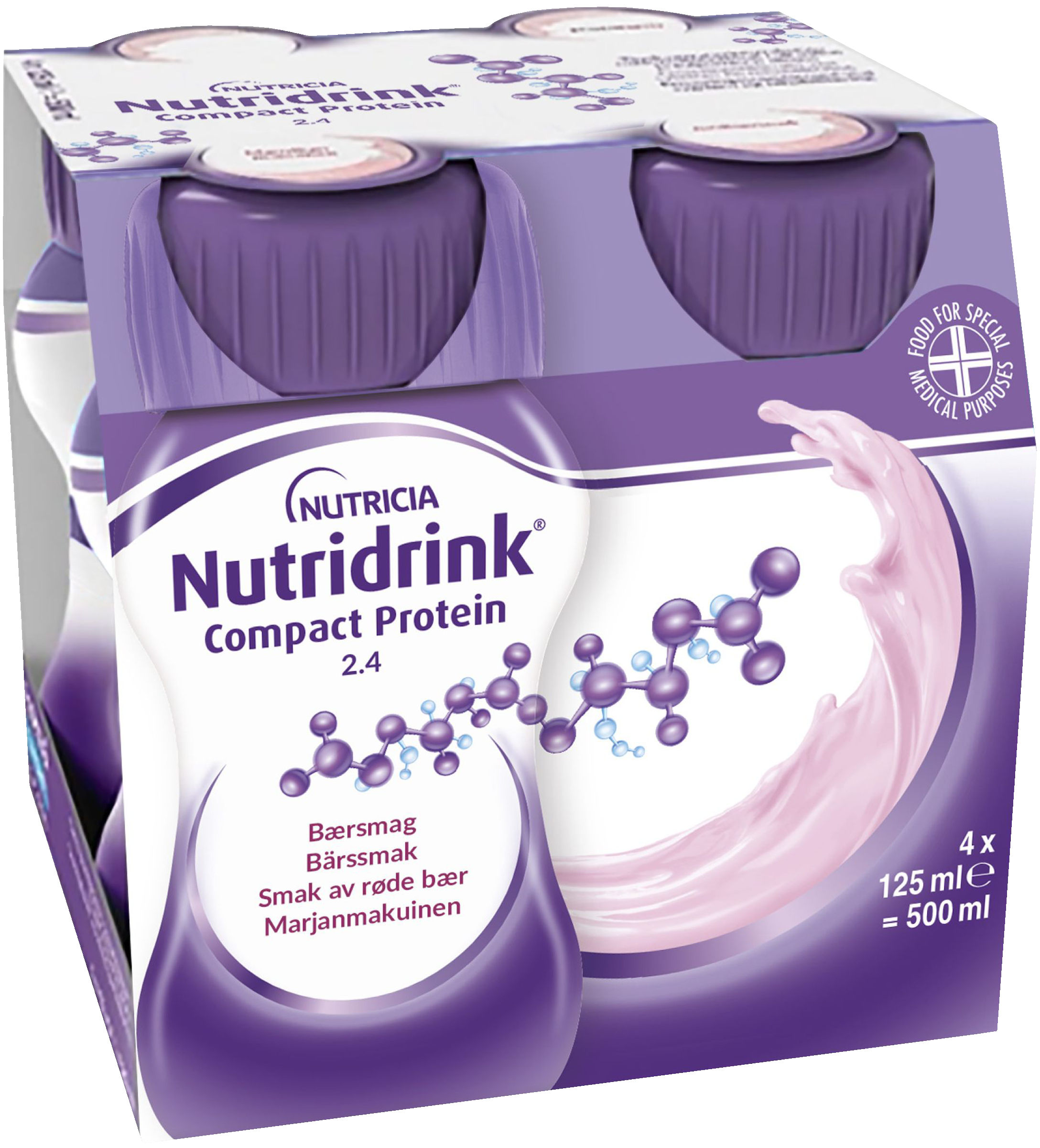 Nutridrink Compact Protein, röda bär, energi och proteinrikt kosttillägg