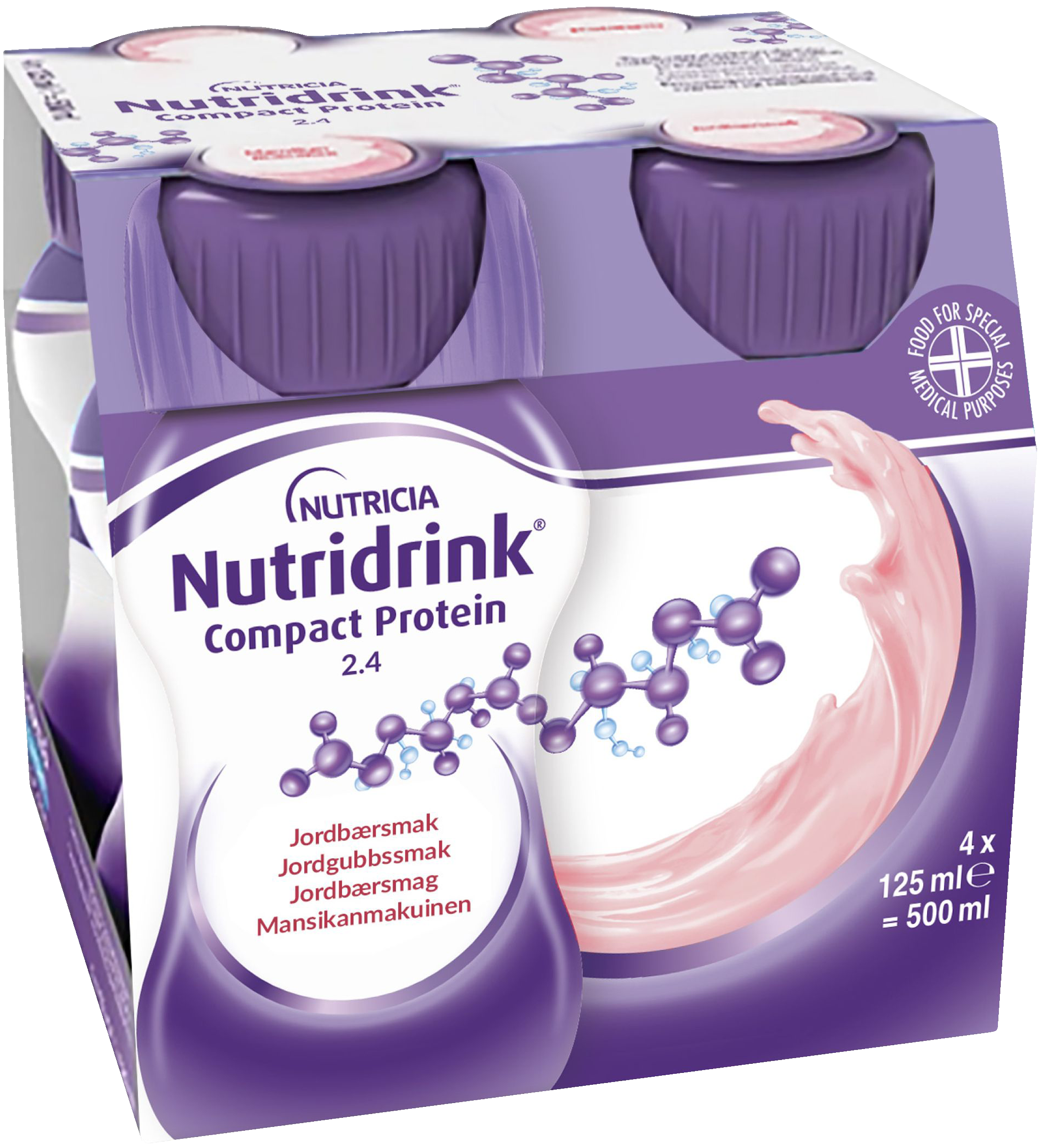 Nutridrink Compact Protein, jordgubb, energi och proteinrikt kosttillägg