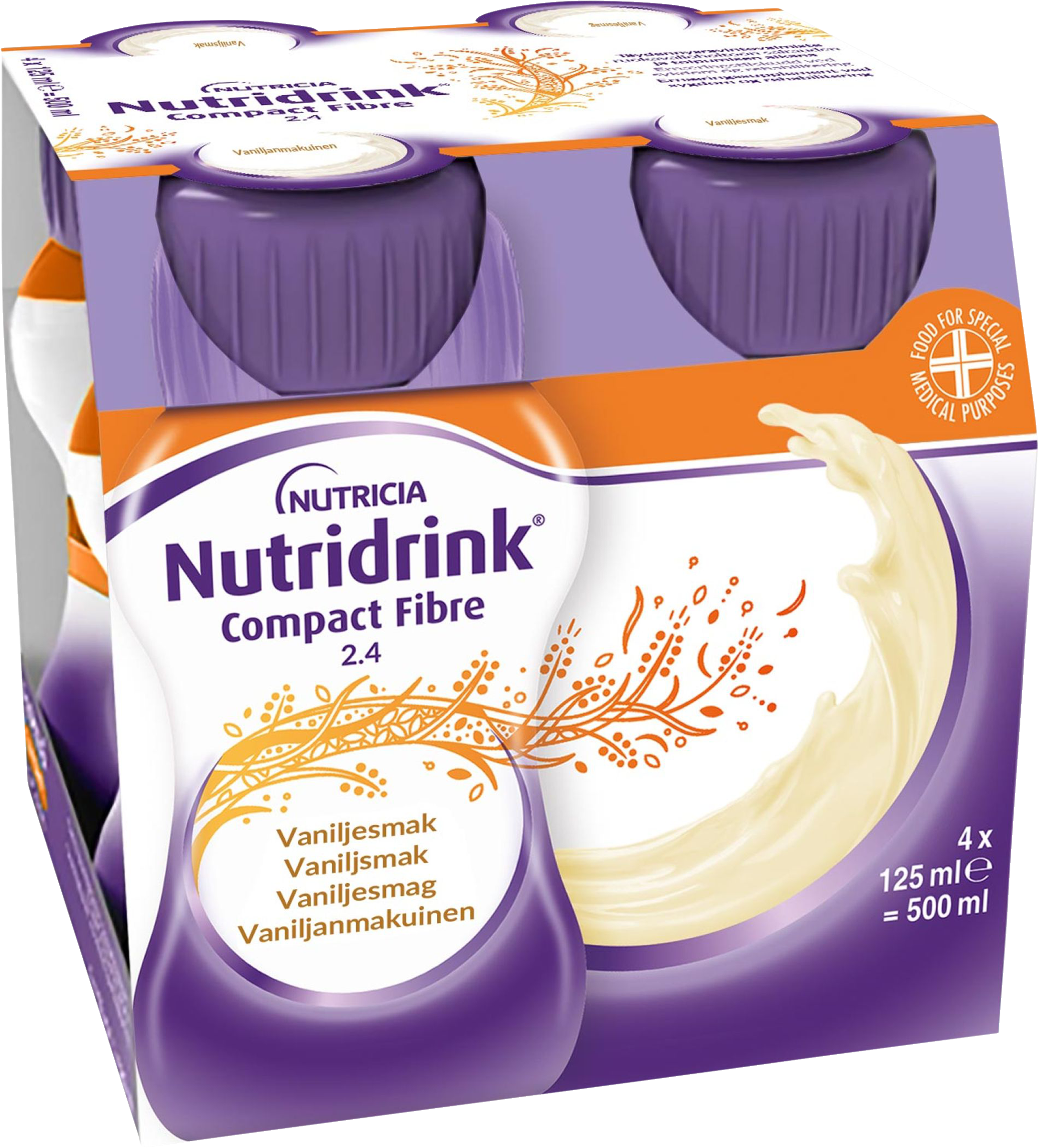 Nutridrink Compact Fibre, vanilj, energirikt, komplett med kostfiber