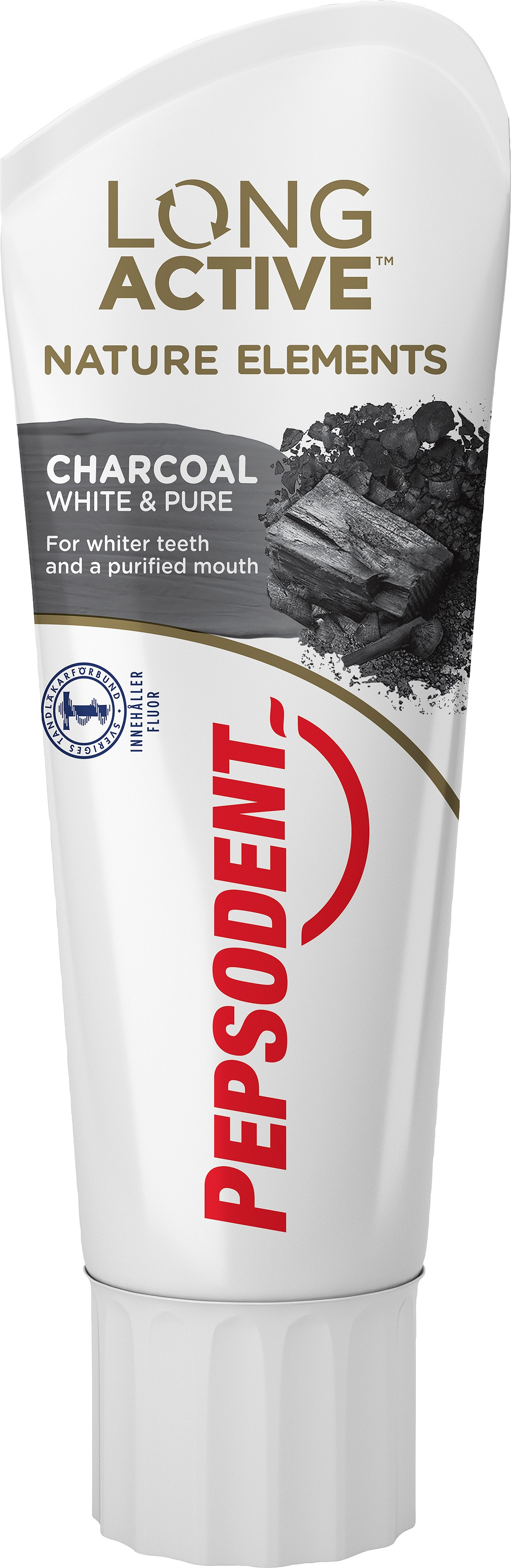 Pepsodent Long Active Nature Elements Charcoal White tandkräm 75 ml