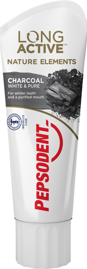 Pepsodent Long Active Nature Elements Charcoal White tandkräm