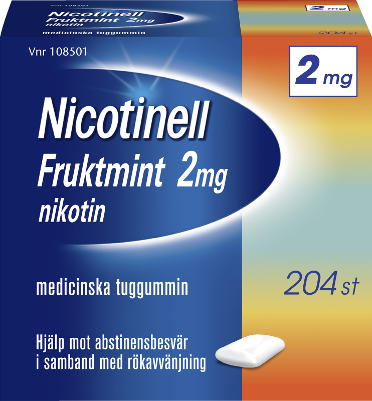 Nicotinell Fruktmint, medicinskt tuggummi 2 mg
