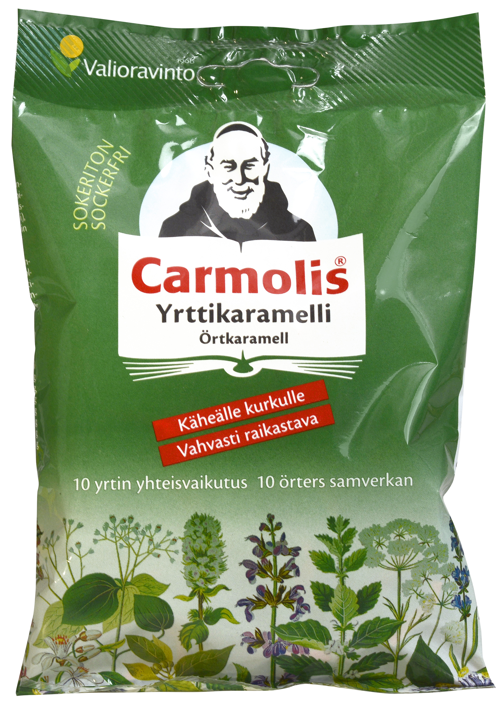 Valioravinto OY Carmolis Örtkaramell sockerfri 72 g