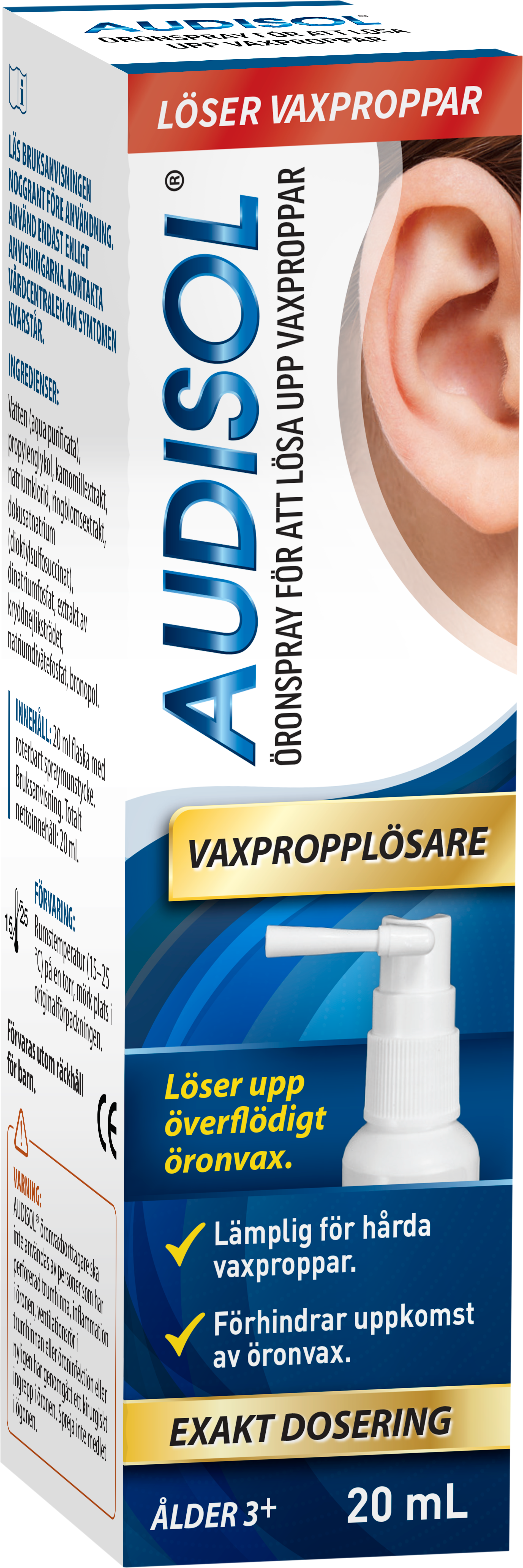 Nordic Lab AB Audisol öronspray Vaxpropplösare 20 ml