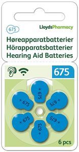 LloydsPharmacy hörapparatsbatteri 675 MF 6 st