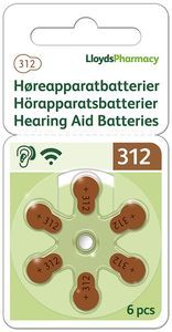 LloydsPharmacy hörapparatsbatteri 312 MF 6 st