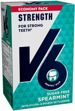 V6 Strong Teeth Spearmint med fluor