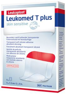 Leukomed t plus skin sensitive 5 cm x 7,2 cm 5 st