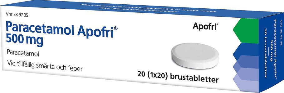 Paracetamol Apofri, brustablett 500 mg