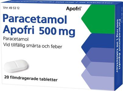 Paracetamol Apofri, filmdragerad tablett 500 mg
