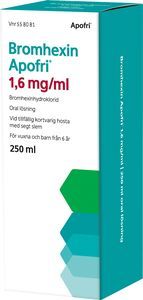 Bromhexin Apofri, oral lösning 1,6 mg/ml
