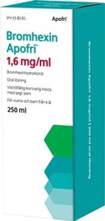 Bromhexin Apofri, oral lösning 1,6 mg/ml